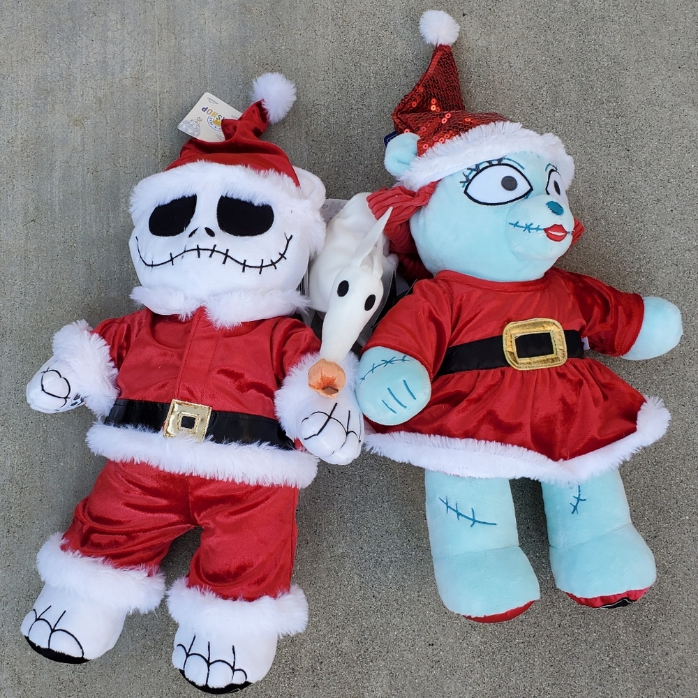 SET OF Build-A-Bear Jack, Sally & DISNEY RARE ZERO Nightmare Before Christmas